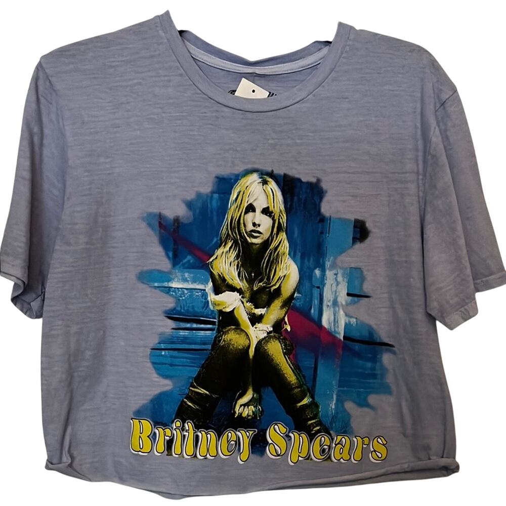 Britney Spears Graphic T-Shirt Light Blue Size M